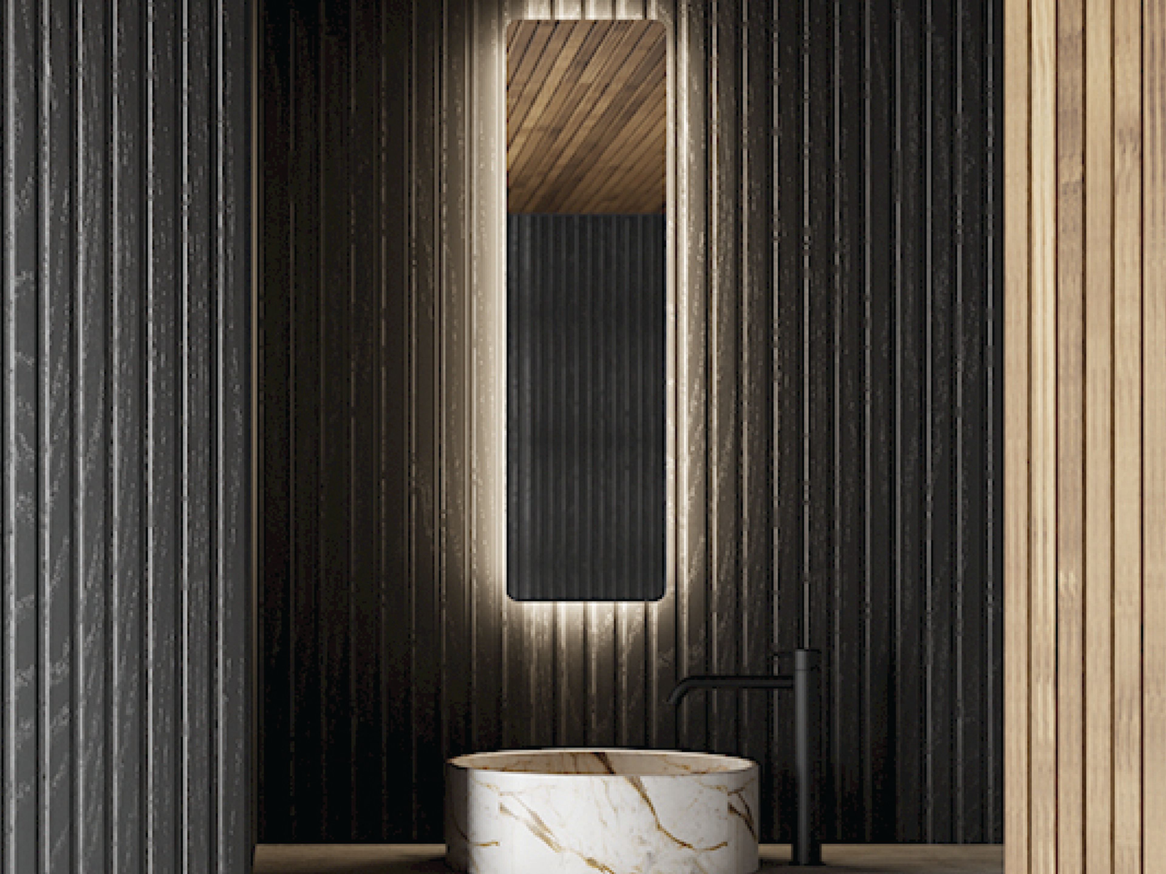 STILO by Nic - Specchio bagno rettangolare da parete con illuminazione integrata