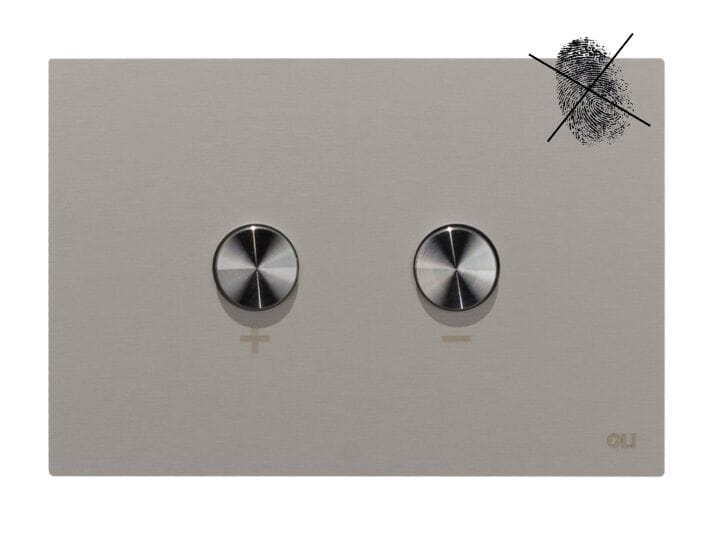 BLINK ANTIMPRONTA by OLI - Placca di comando per wc in acciaio inox