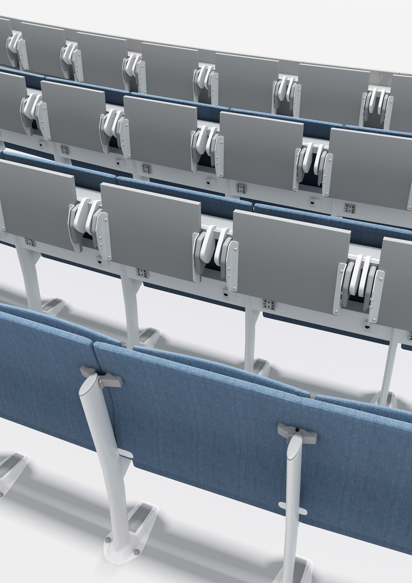 OMNIA CONTRACT Bench desk with integrated chairs By Ares Line