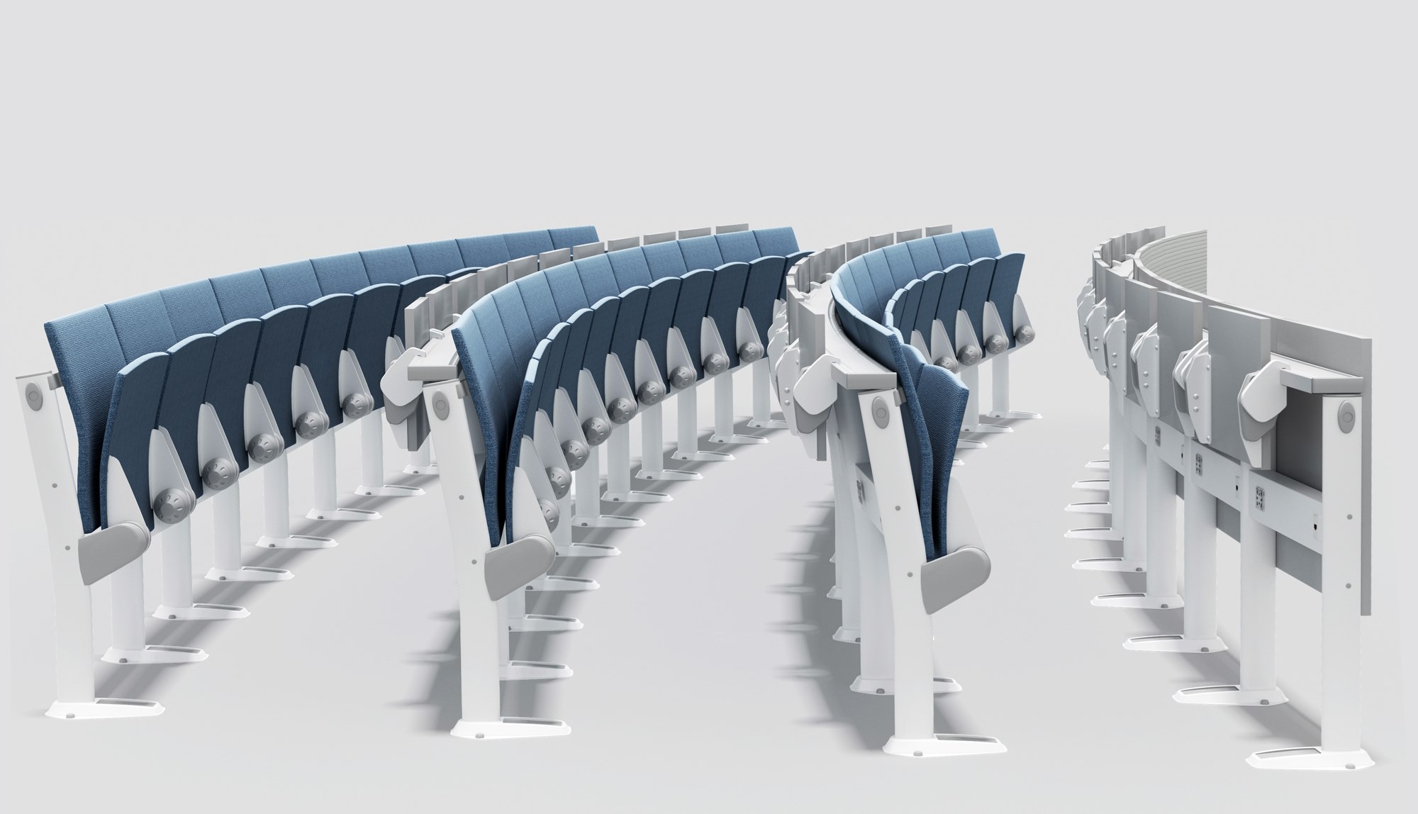 OMNIA CONTRACT Bench desk with integrated chairs By Ares Line