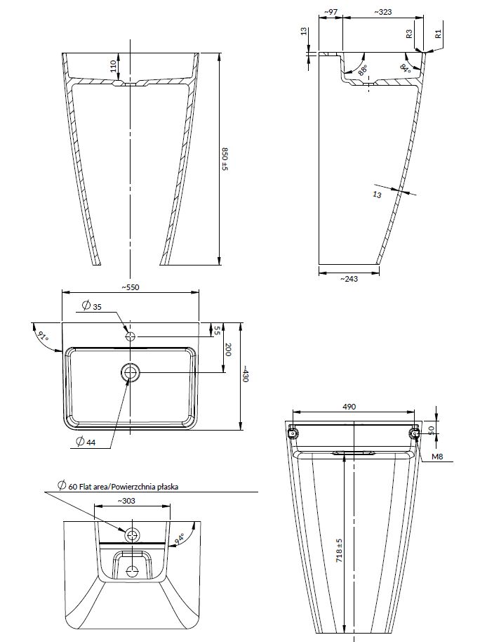 Dimensioni PARMA M+ PARMAUW