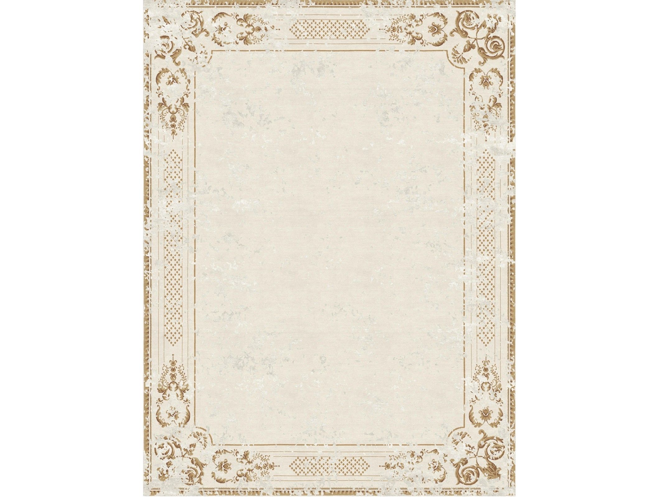 ORNATE STUCCO ANTIQUE WHITE by Tapis Rouge - Tappeto rettangolare fatto a mano