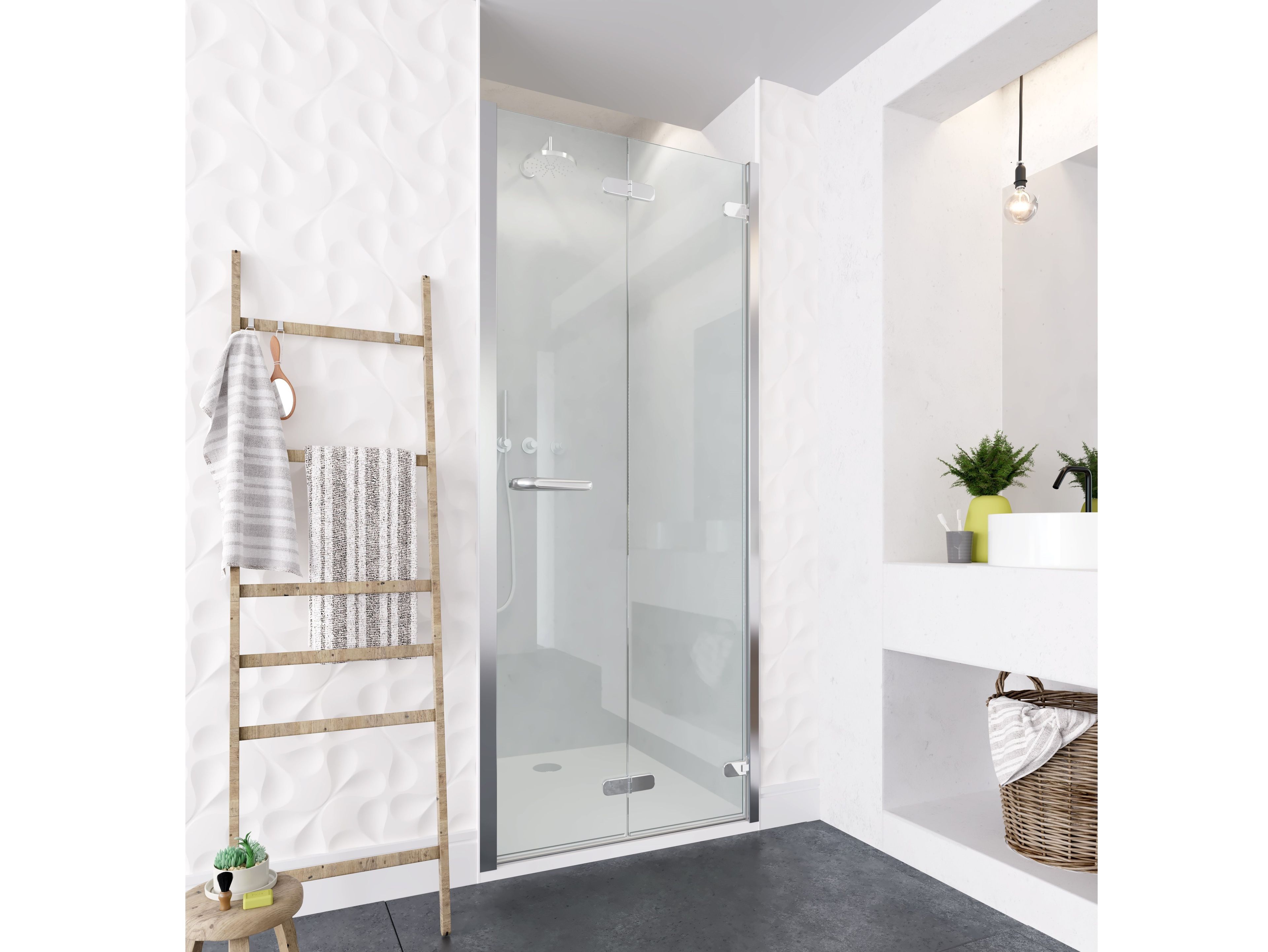 ORO BIFOLD DOOR Glass folding door for shower box By Flair Showers