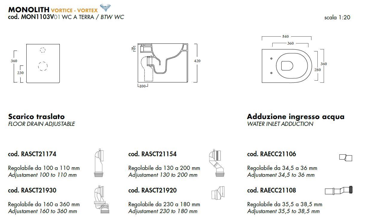 Monolift Dimensions MONOLITH Floor mounted rimless Vitreous China toilet By Olympia Ceramica