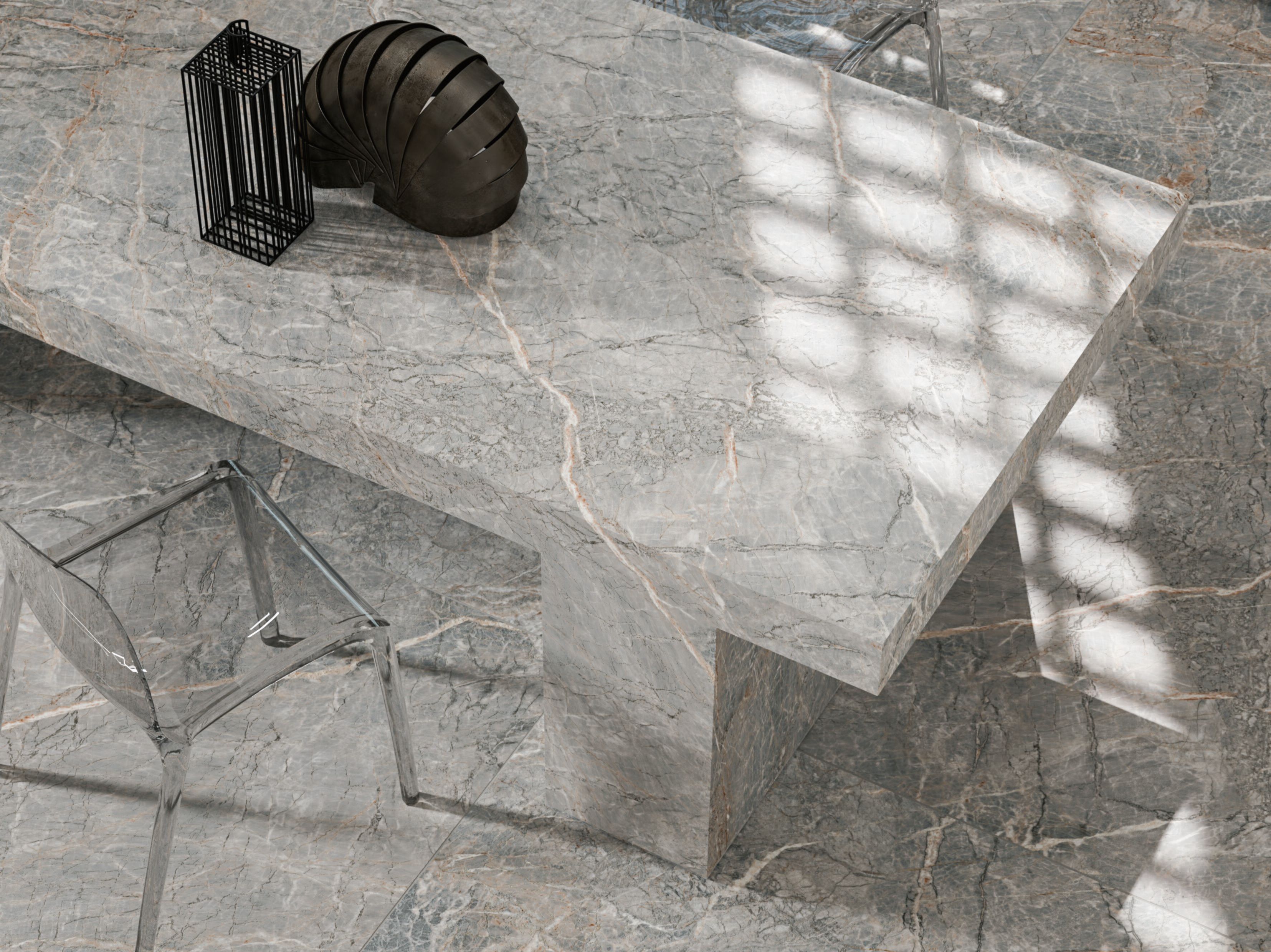 LOTUS GREY by Optimum Surfaces - Rivestimento in gres porcellanato effetto marmo