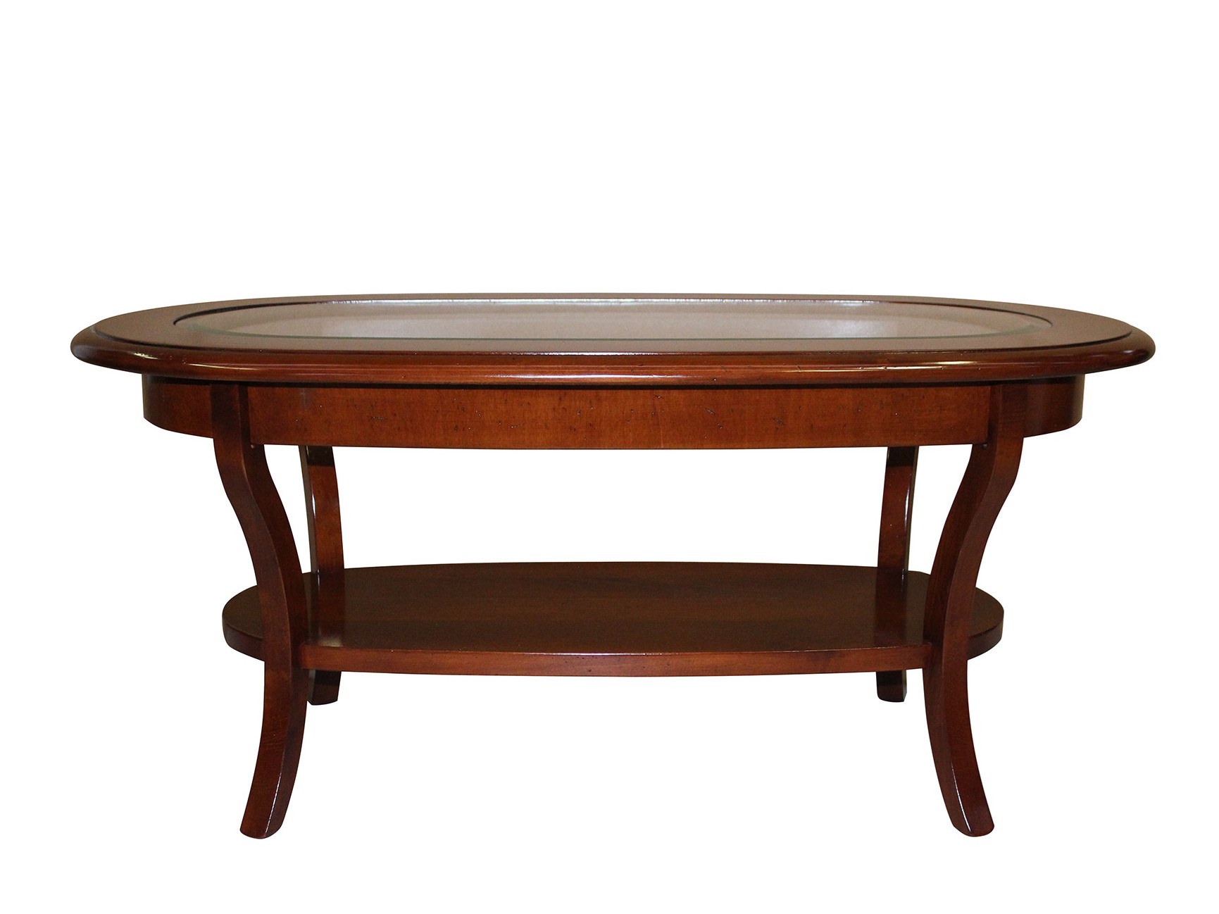 PAOLINA | Oval coffee table Oval wood and glass coffee table with ...