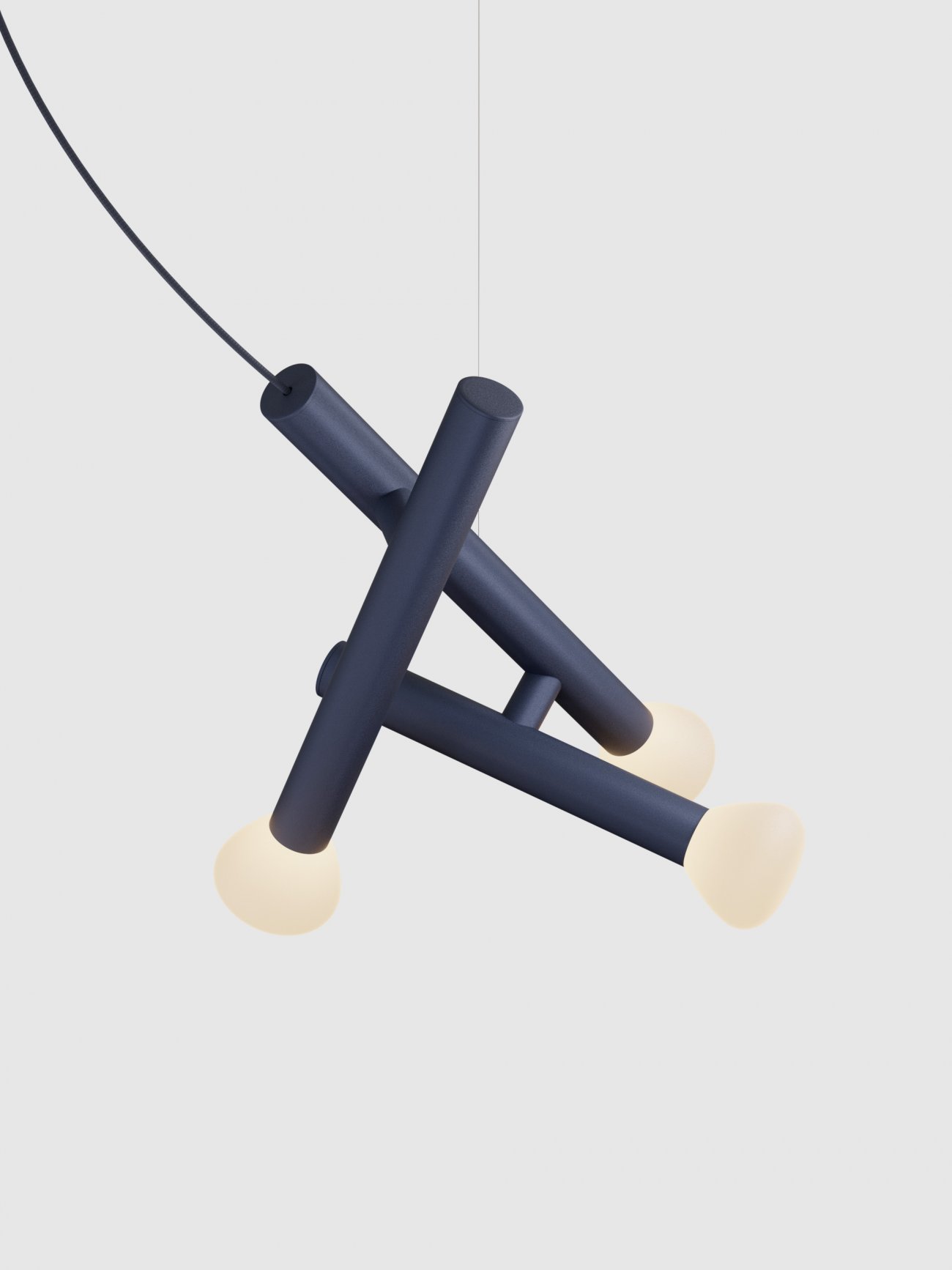 Lampada a sospensione Aim in alluminio nero, Flos