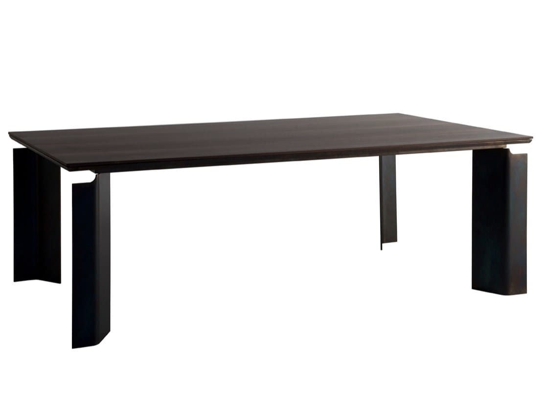 Rectangular wood veneer table PATCH By INTERNA8 design Studiooxi