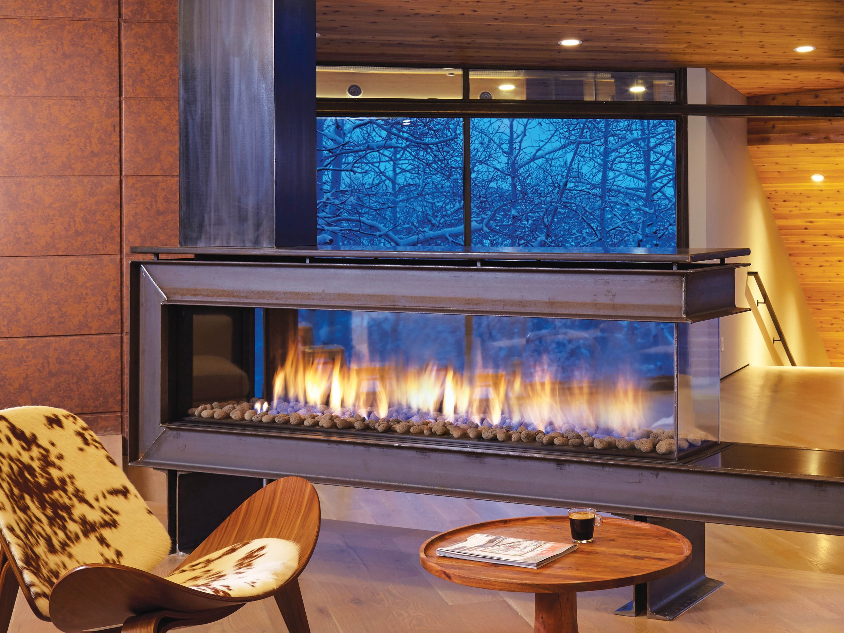Gas 3-sided built-in fireplace PENISOLA 200 By BRITISH FIRES
