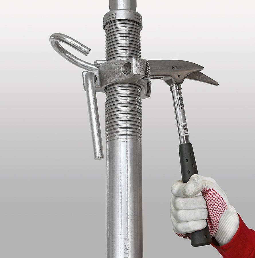 PEP ERGO, ghiera di regolazione che facilita la rotazione per l'abbassamento del puntello