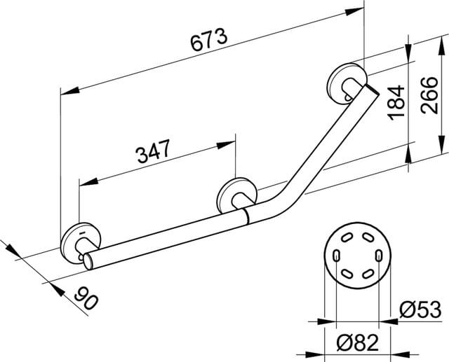 PLAN CARE Lshaped grab bar Plan Care Collection By Keuco