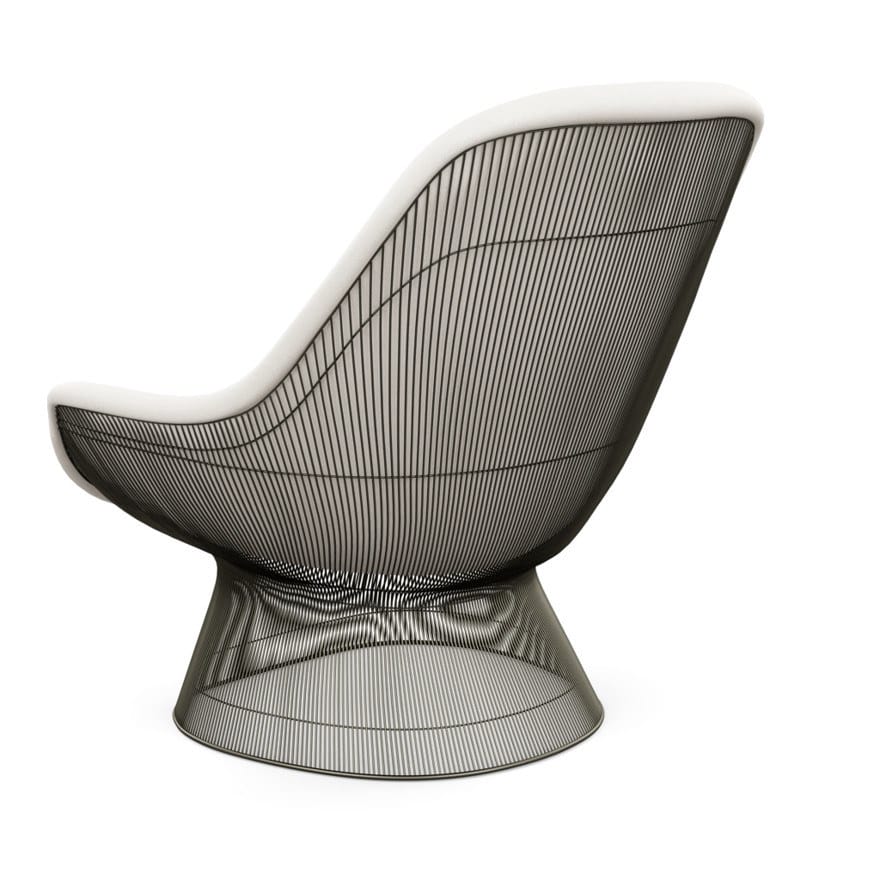 PLATNER Steel and fabric armchair with armrests By KNOLL design