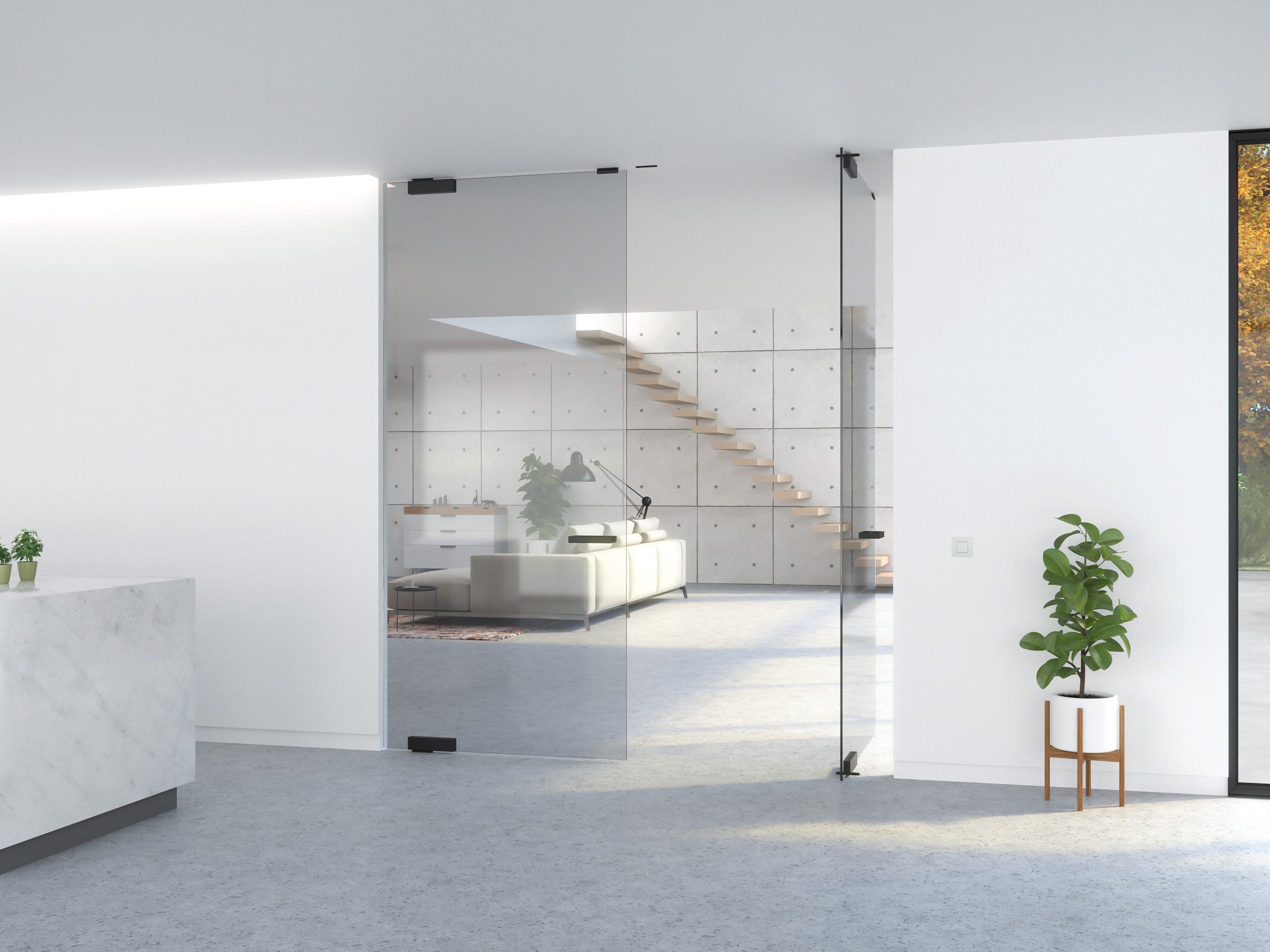 PORTAPIVOT GLASS - DOUBLE DOOR by Portapivot - Porta a bilico in vetro - 2