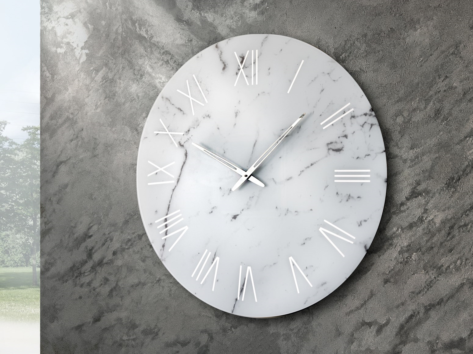 Wall-mounted screen printed glass clock PORTOFINO By RIFLESSI