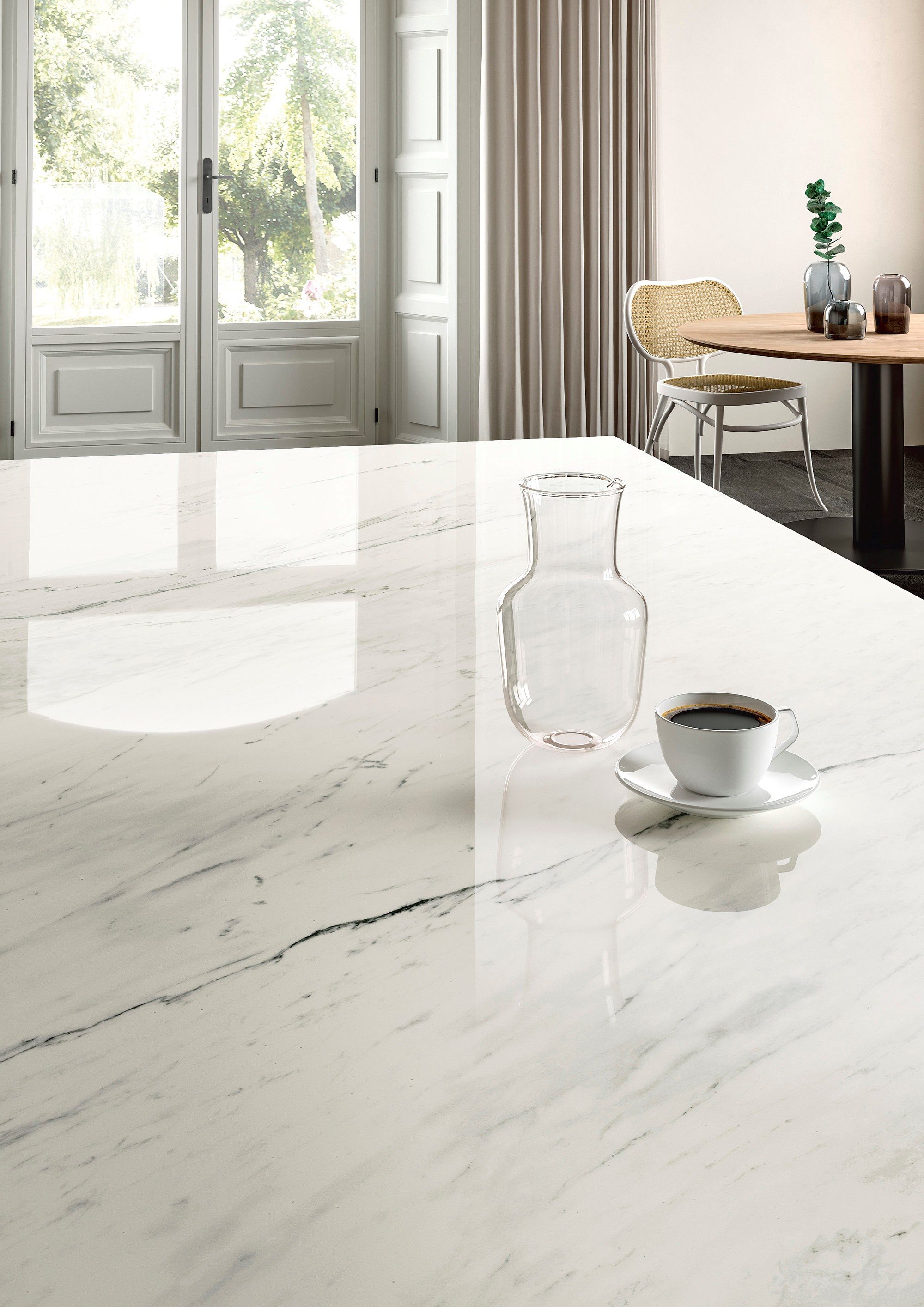 PREMIUM WHITE by Sapienstone - Top cucina in gres porcellanato effetto marmo - 2