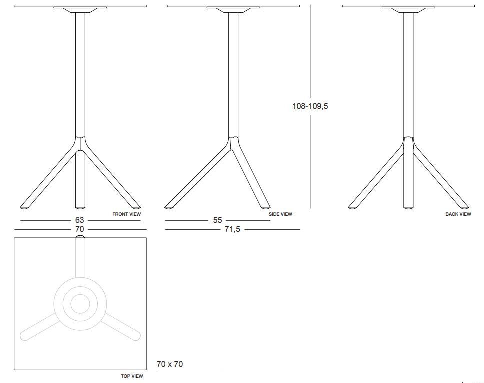 MIURA Folding high table By Plank | design Konstantin Grcic