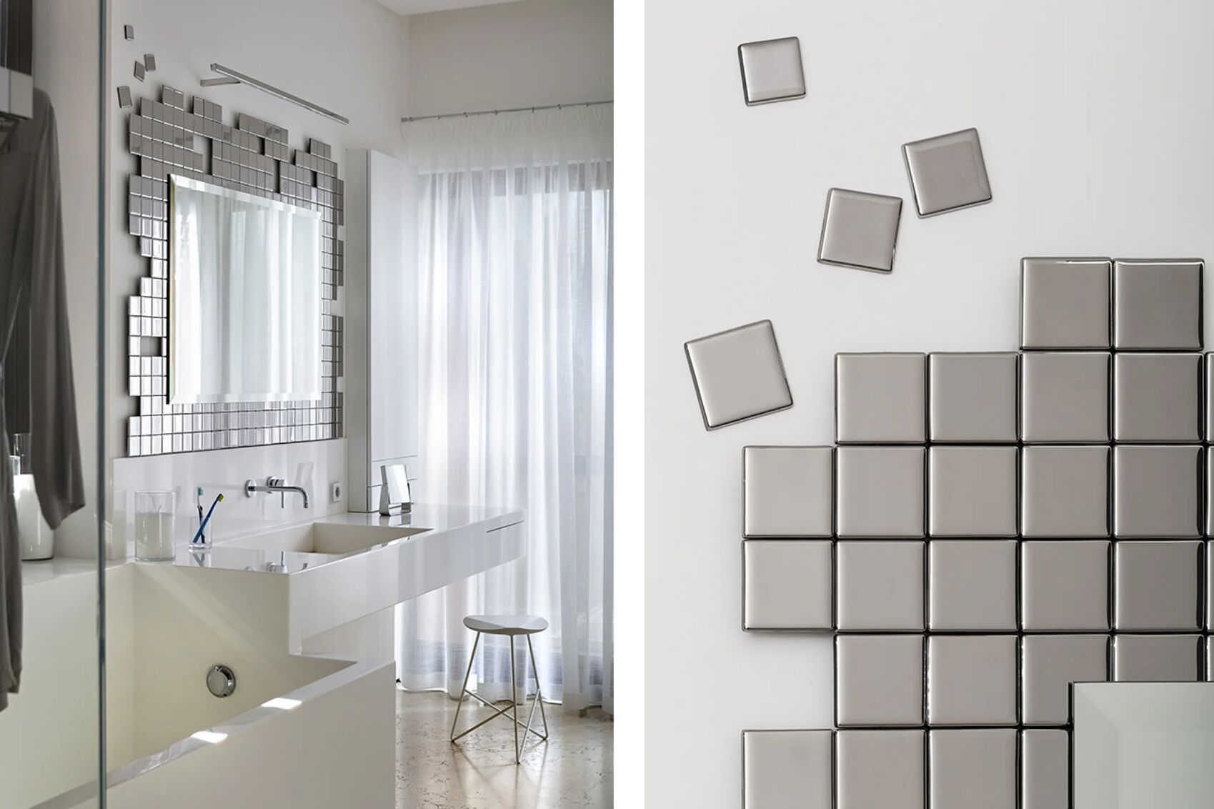 TETRIS by PlusObject - Specchio rettangolare in vetro con cornice da parete - 5