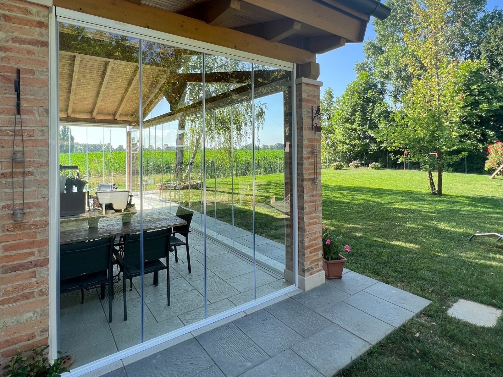 Vetrate scorrevoli panoramiche tutto vetro Vetrate per portici Belle