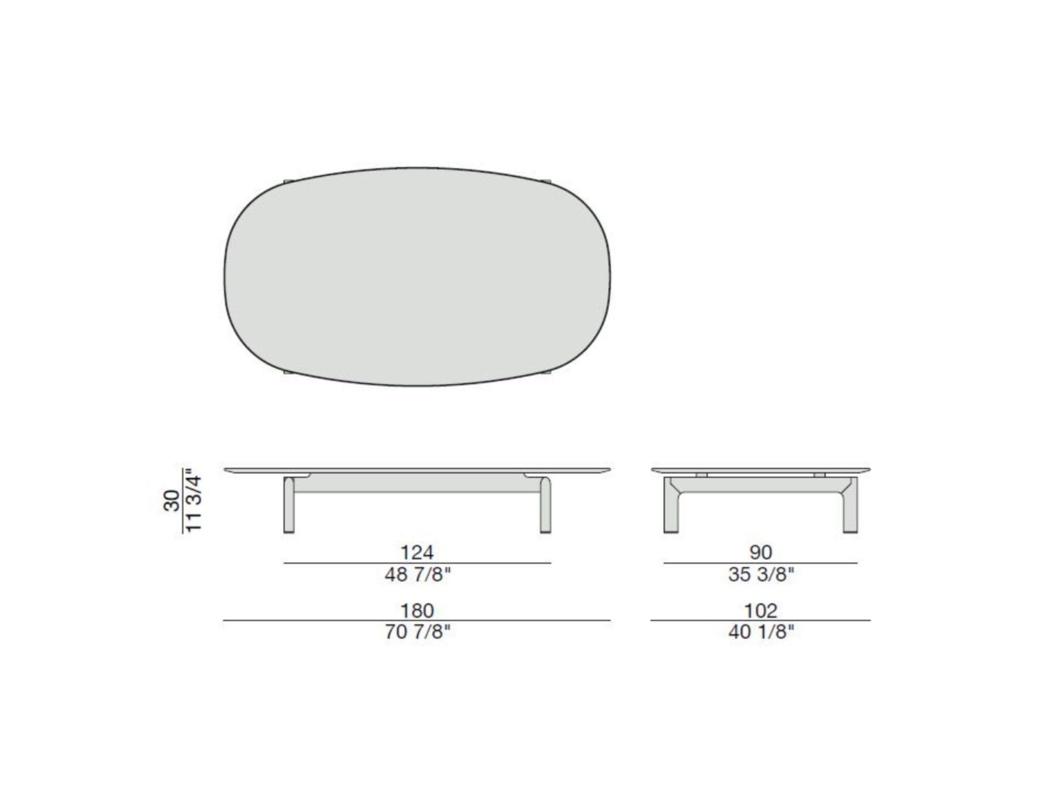 QUAY Oval coffee table By Porada design Gabriele e Oscar Buratti