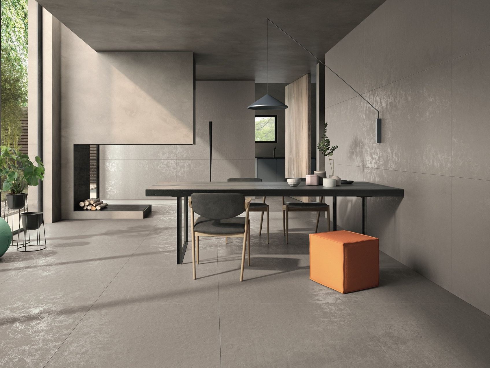 Revêtement de sol/mur en grès cérame effet résine pour intérieur et ...