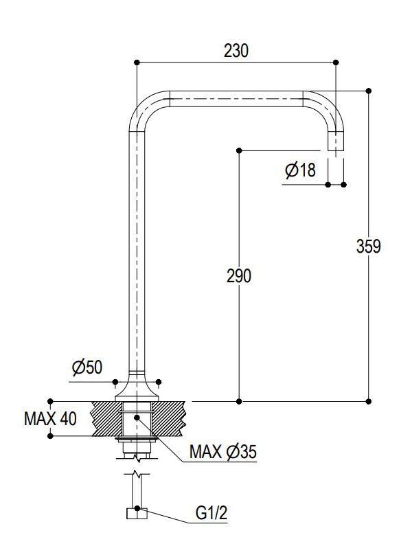 DIAMETRO35 CROSS Spout By RITMONIO