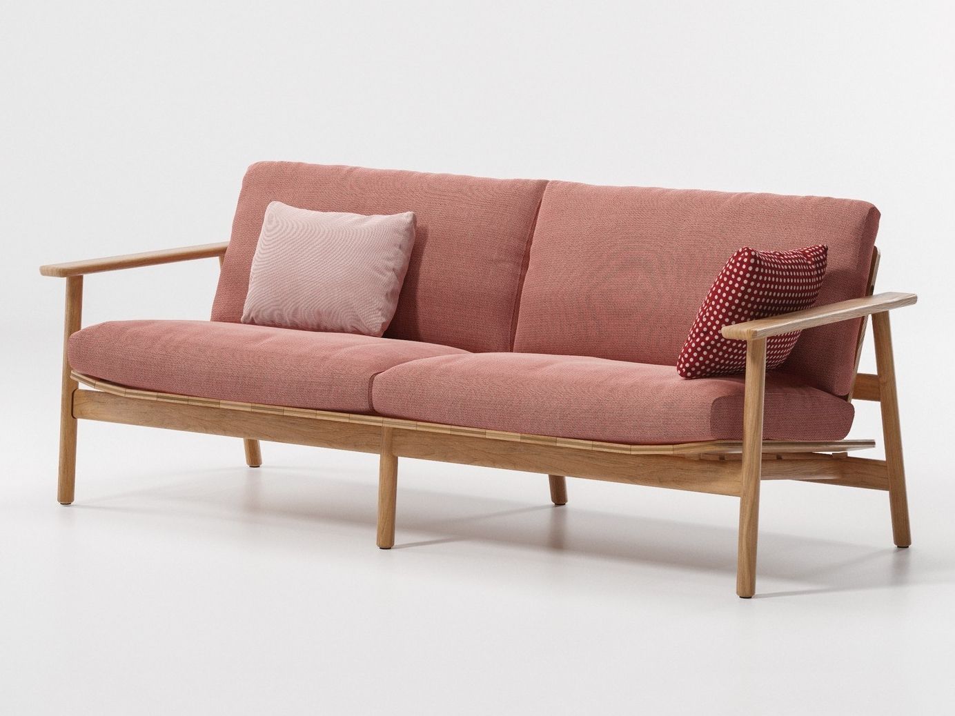 RIVA Upholstered wooden garden sofa By Kettal design Jasper Morrison