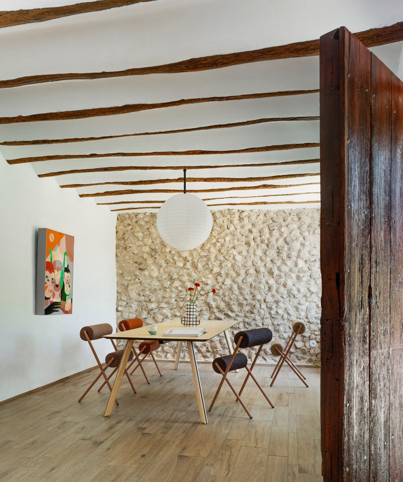 ROLL by Sancal - Sedia con cuscini cilindrici in pelle - 18