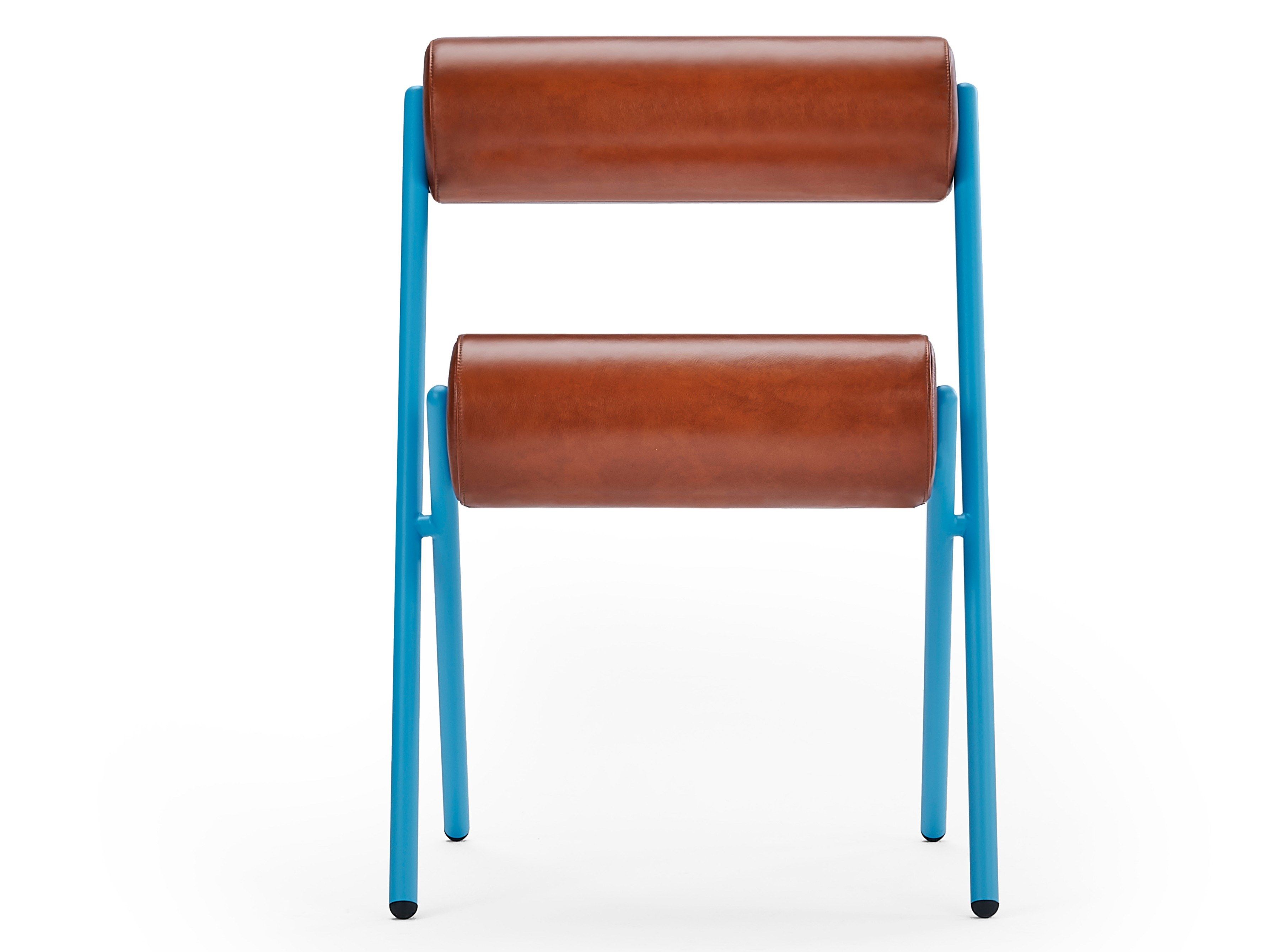 ROLL by Sancal - Sedia con cuscini cilindrici in pelle - 4