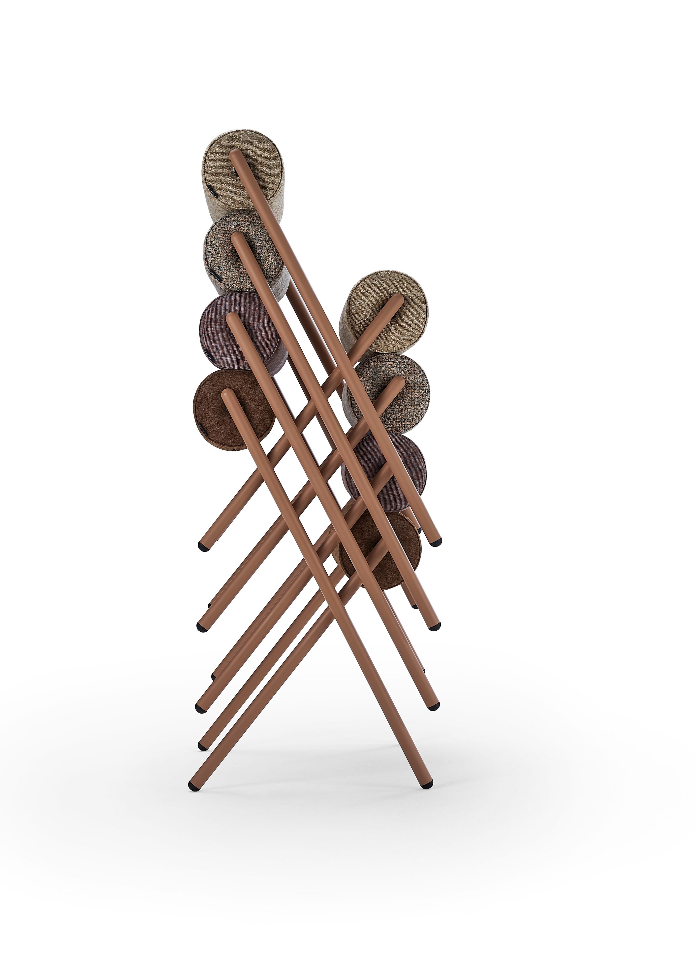 ROLL by Sancal - Sedia con cuscini cilindrici in pelle - 12