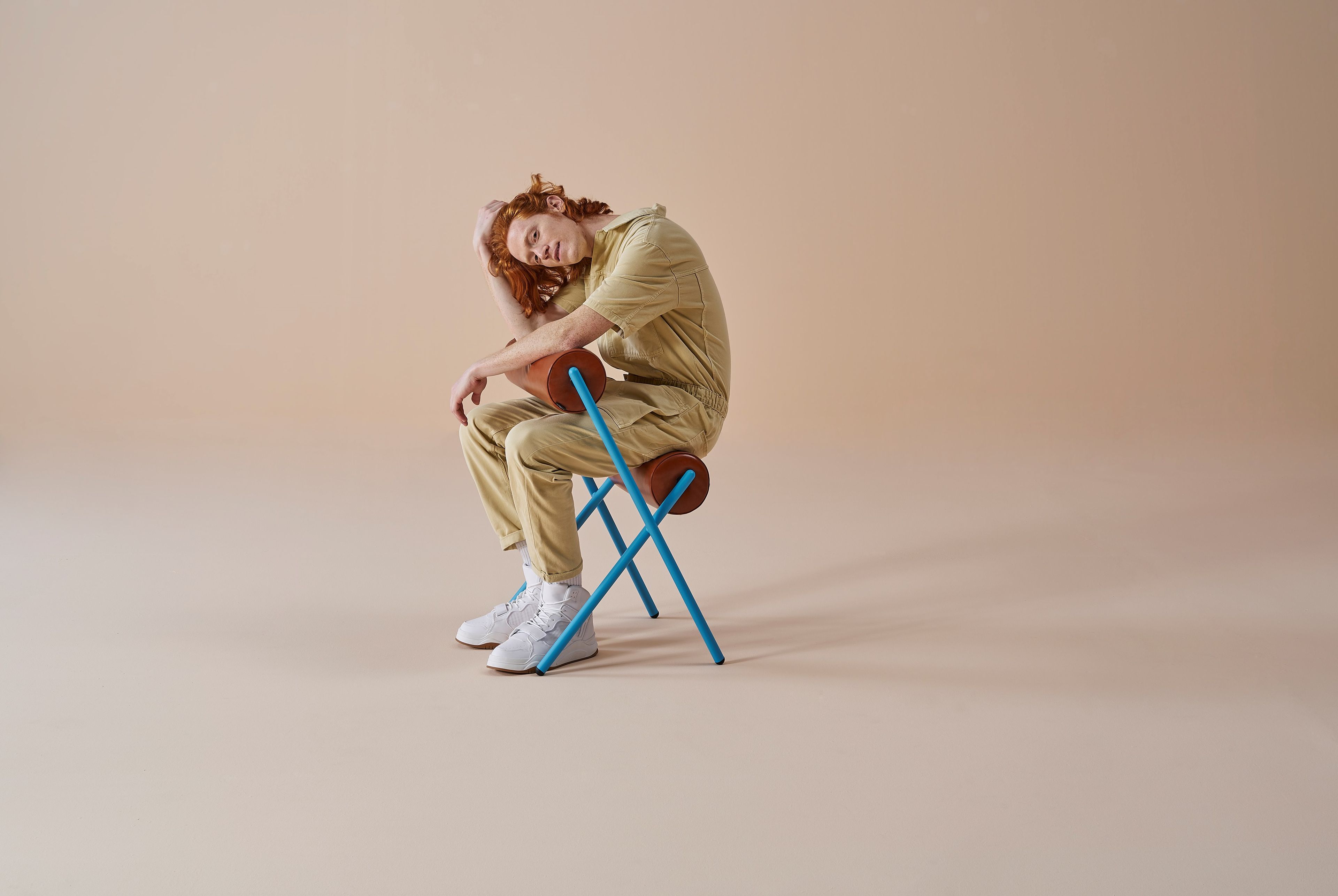 ROLL by Sancal - Sedia con cuscini cilindrici in pelle - 16