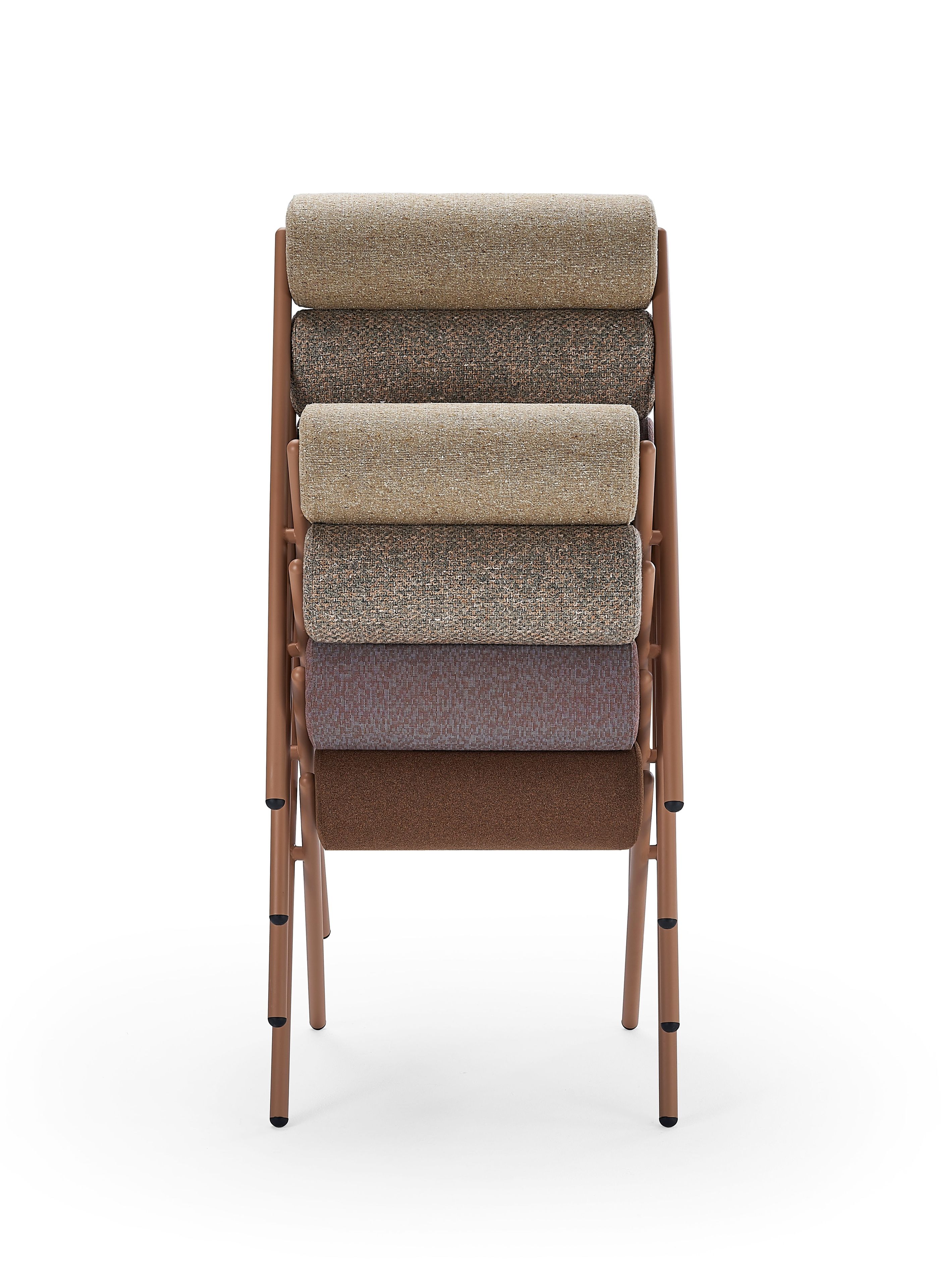 ROLL by Sancal - Sedia con cuscini cilindrici in pelle - 13
