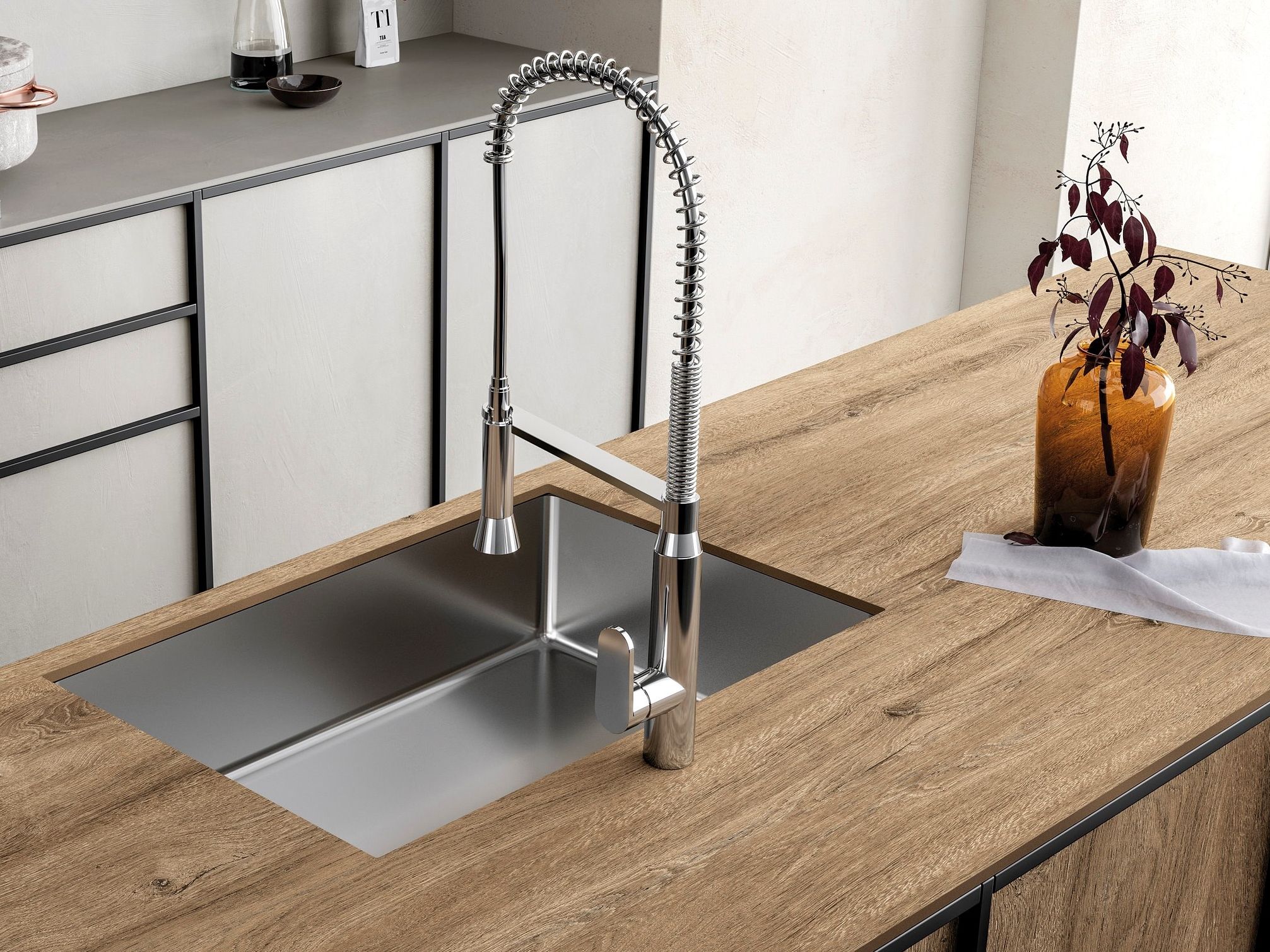ROVERE BAIO by Sapienstone - Top cucina in gres porcellanato effetto legno