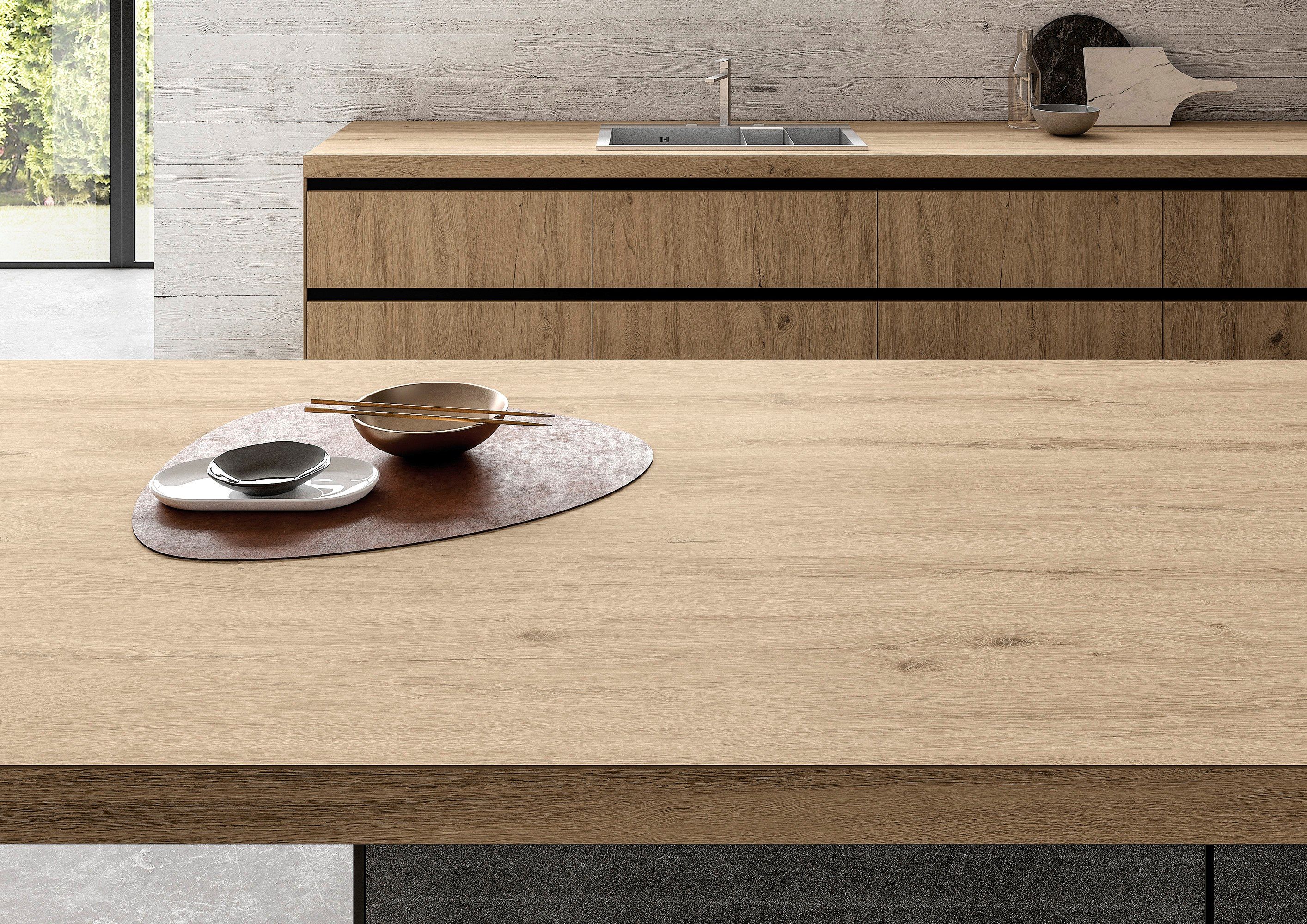 ROVERE BUCKSKIN by Sapienstone - Top cucina in gres porcellanato effetto legno - 3