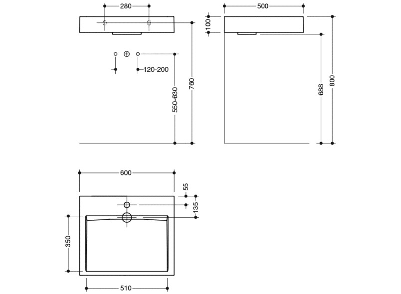 Rectangular washbasin Washbasins Collection By HEWI