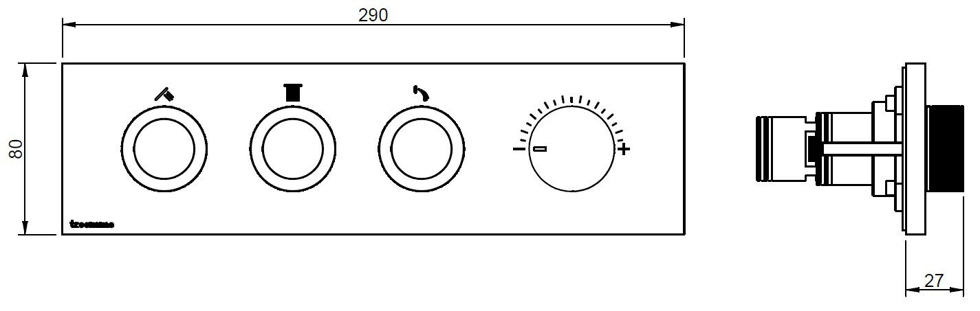 Dimensioni W-SMART RWIT 5C90 / 2BF6
