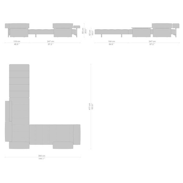 SAIL OUT Corner sectional fabric garden sofa By Cassina design