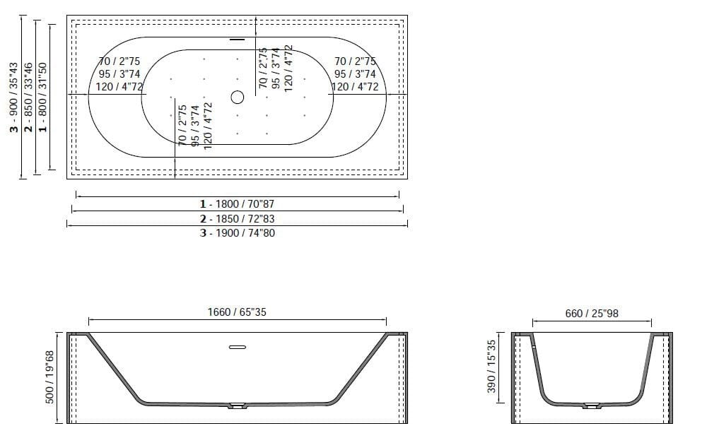 Oval bathtub SAPPHIRE TUB FREE By MOMA Design