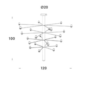 SCARLED LED aluminium chandelier By Vesoi