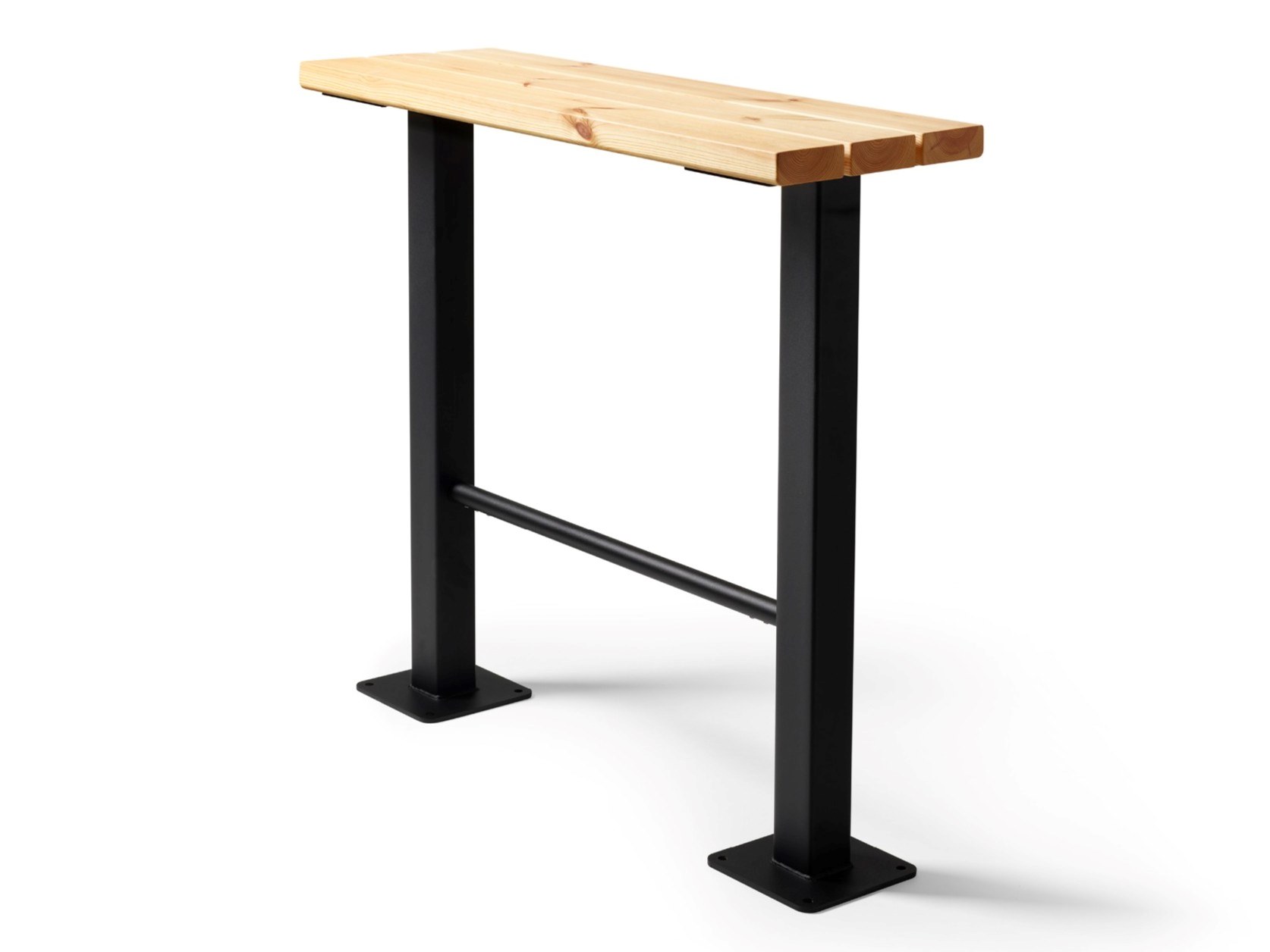 SCHOOLYARD High rectangular steel and wood table for public areas By ...