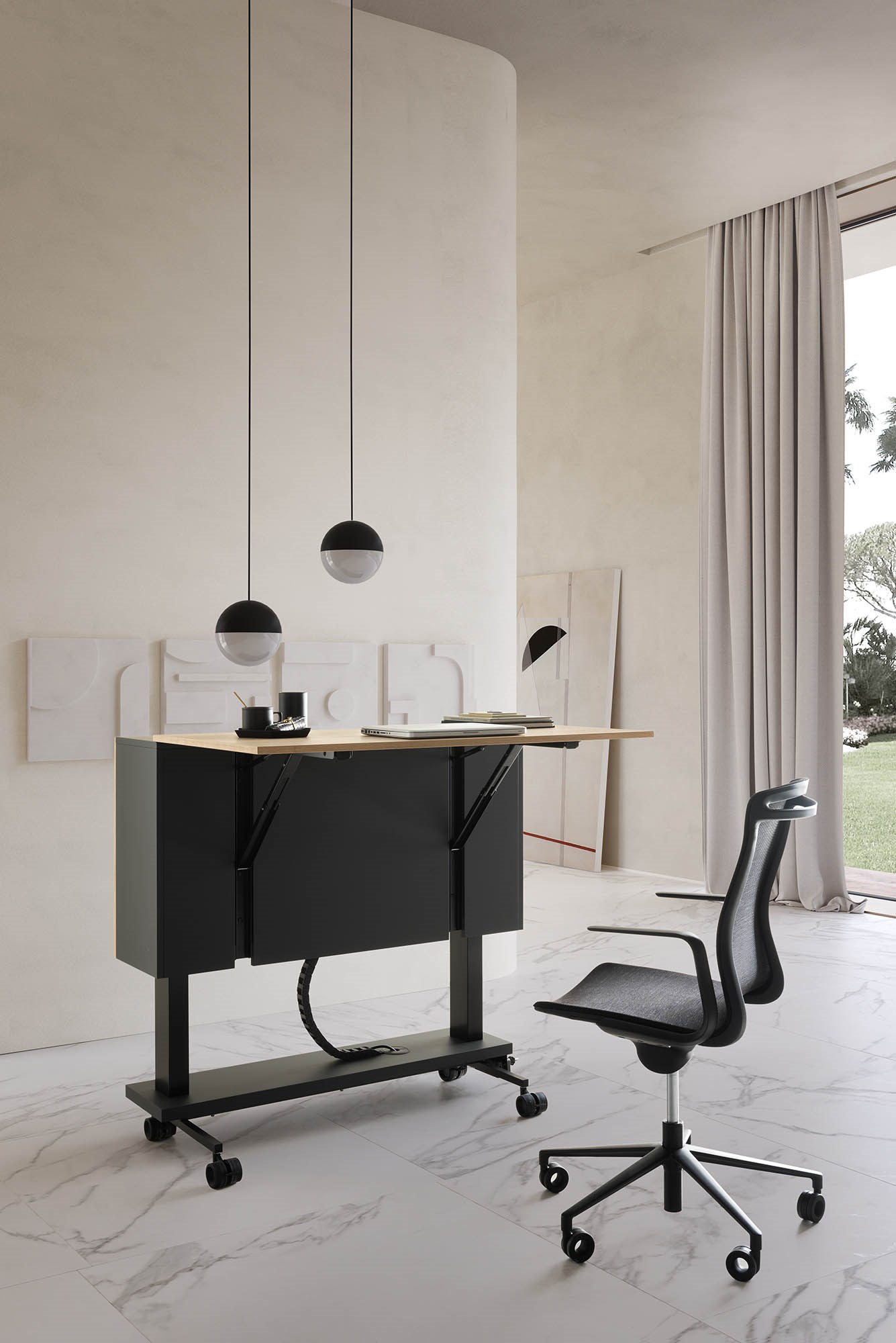 Mobile Writing Table SCRIVANIA MOBILE SCRIVANIE Rectangular wooden writing desk with ...