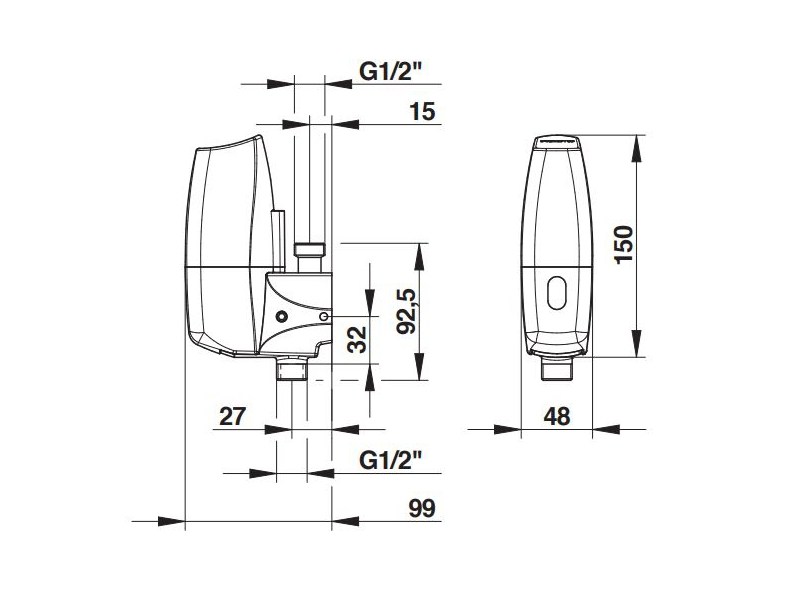 Rubinetto Sensore Automatico Per Orinatoi, Ottone Cromato, Risparmio Idrico, DC6V - Ricambio Bagno