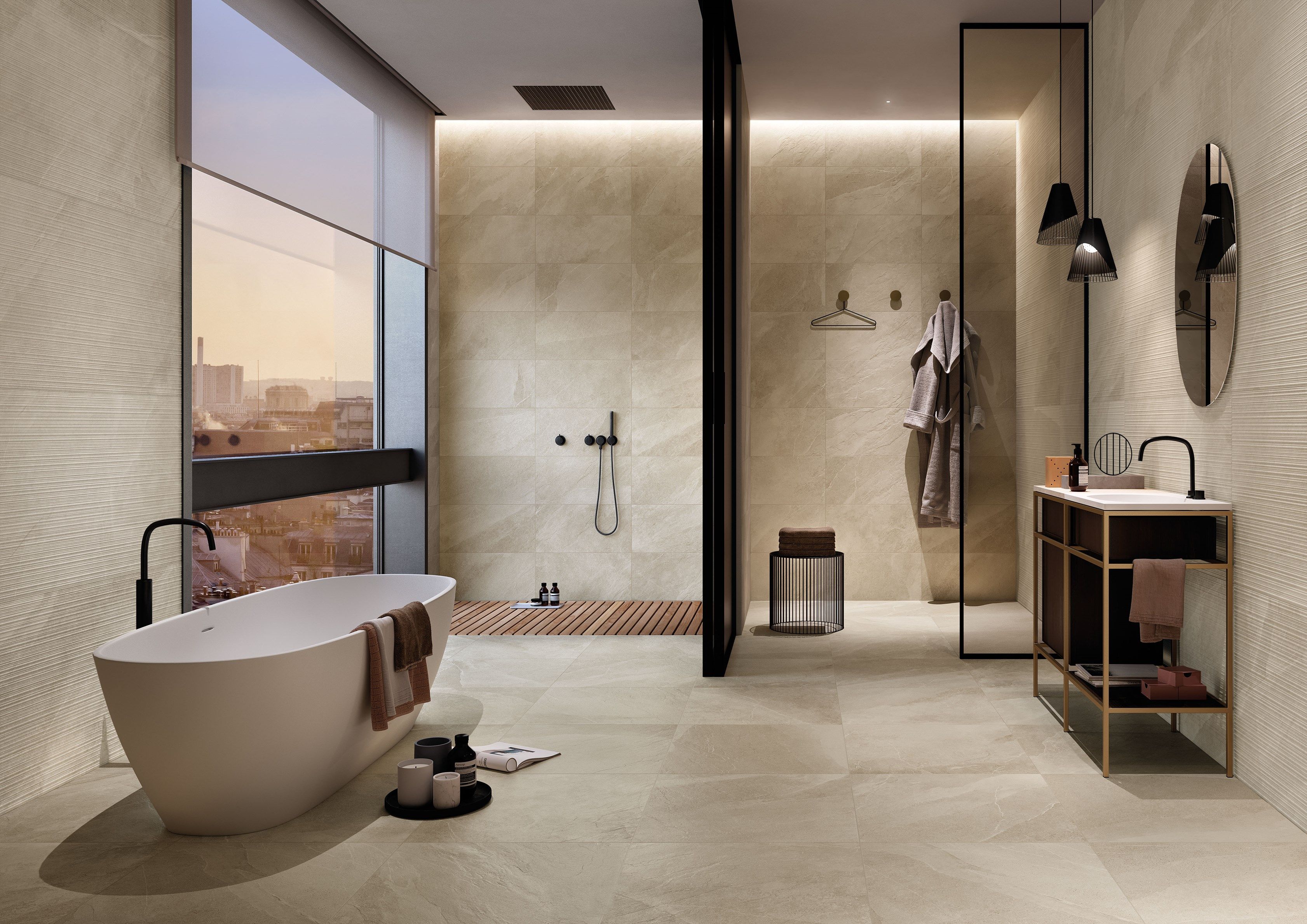 SHALE SAND Porcelain stoneware wall/floor tiles with stone effect By