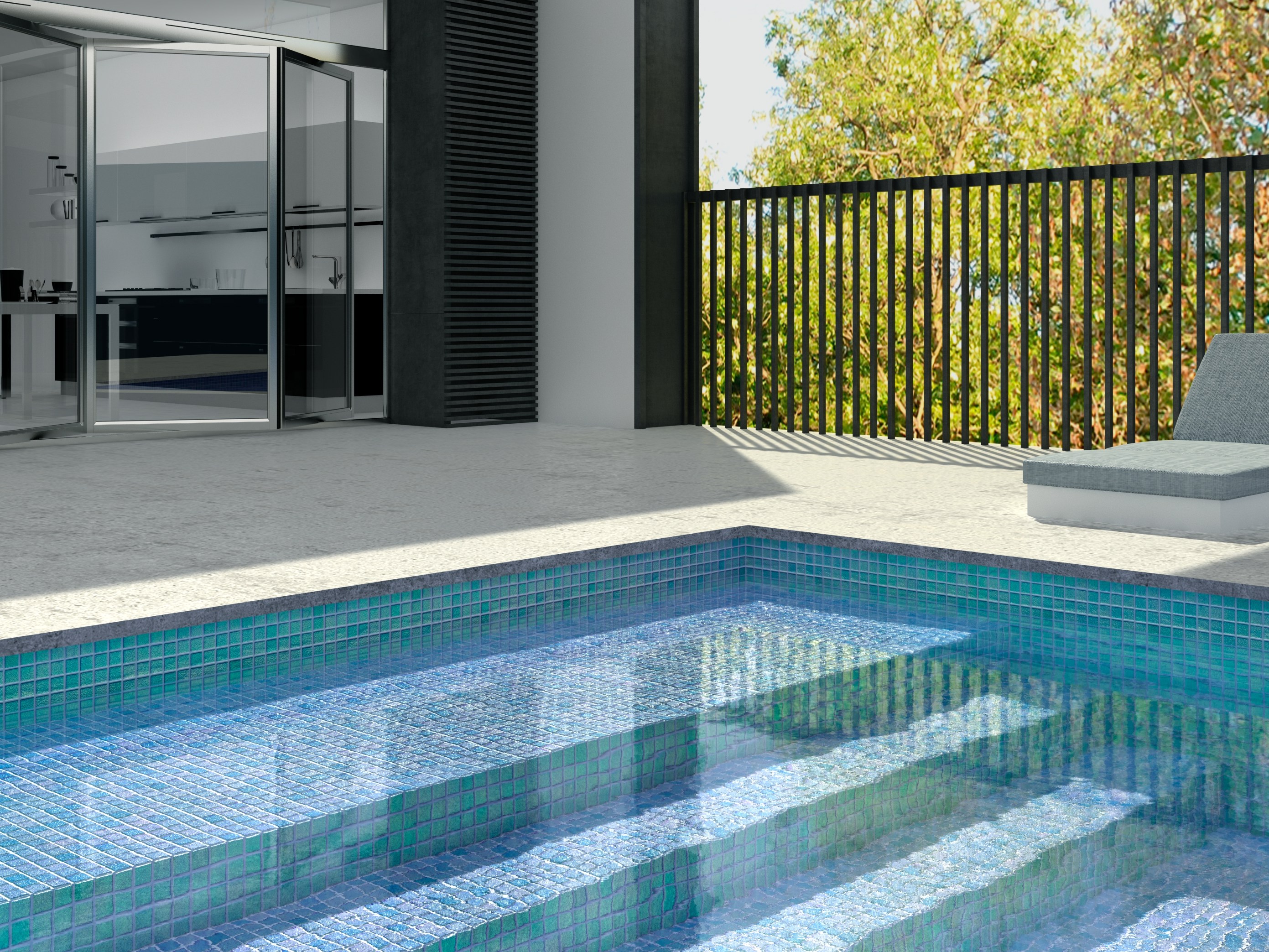 Glass Pool liner / mosaic SHELL By VIDREPUR
