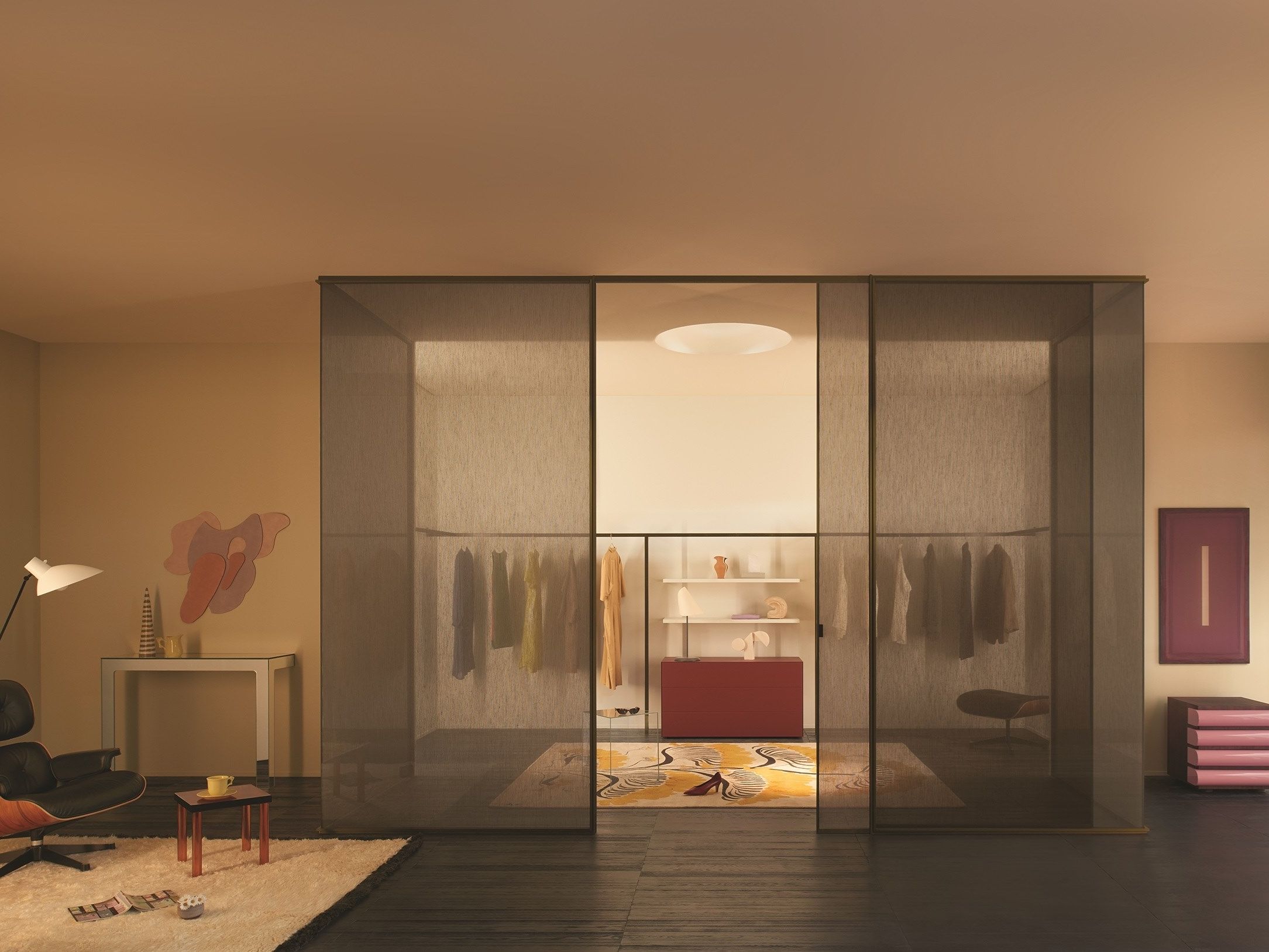 SHERAZADE WALL by Glas Italia - Parete mobile scorrevole in vetro