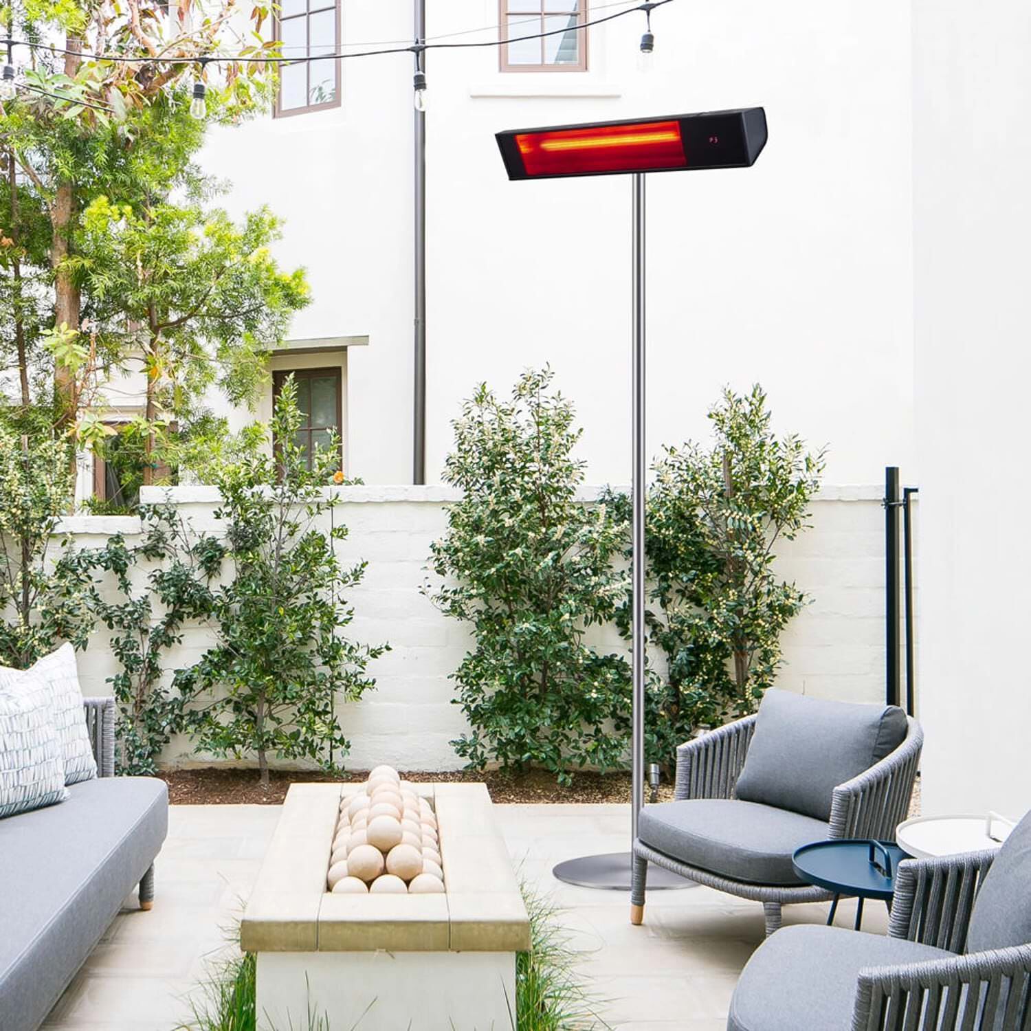 CALDO VETRO PIEDISTALLO WIFI by SINED - Diffusore radiante per esterni in vetroceramica e alluminio - 4