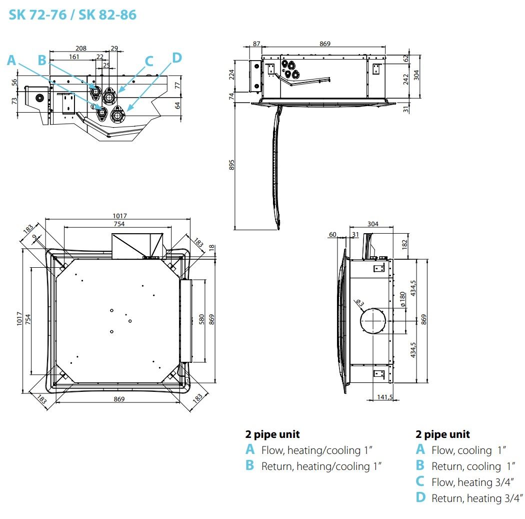 Builtin fan coil unit SKYSTAR JUMBO Skystar Collection By SABIANA