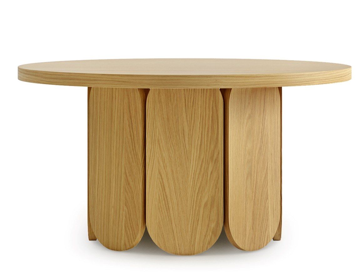 SOFT Round wood veneer coffee table By Woodman