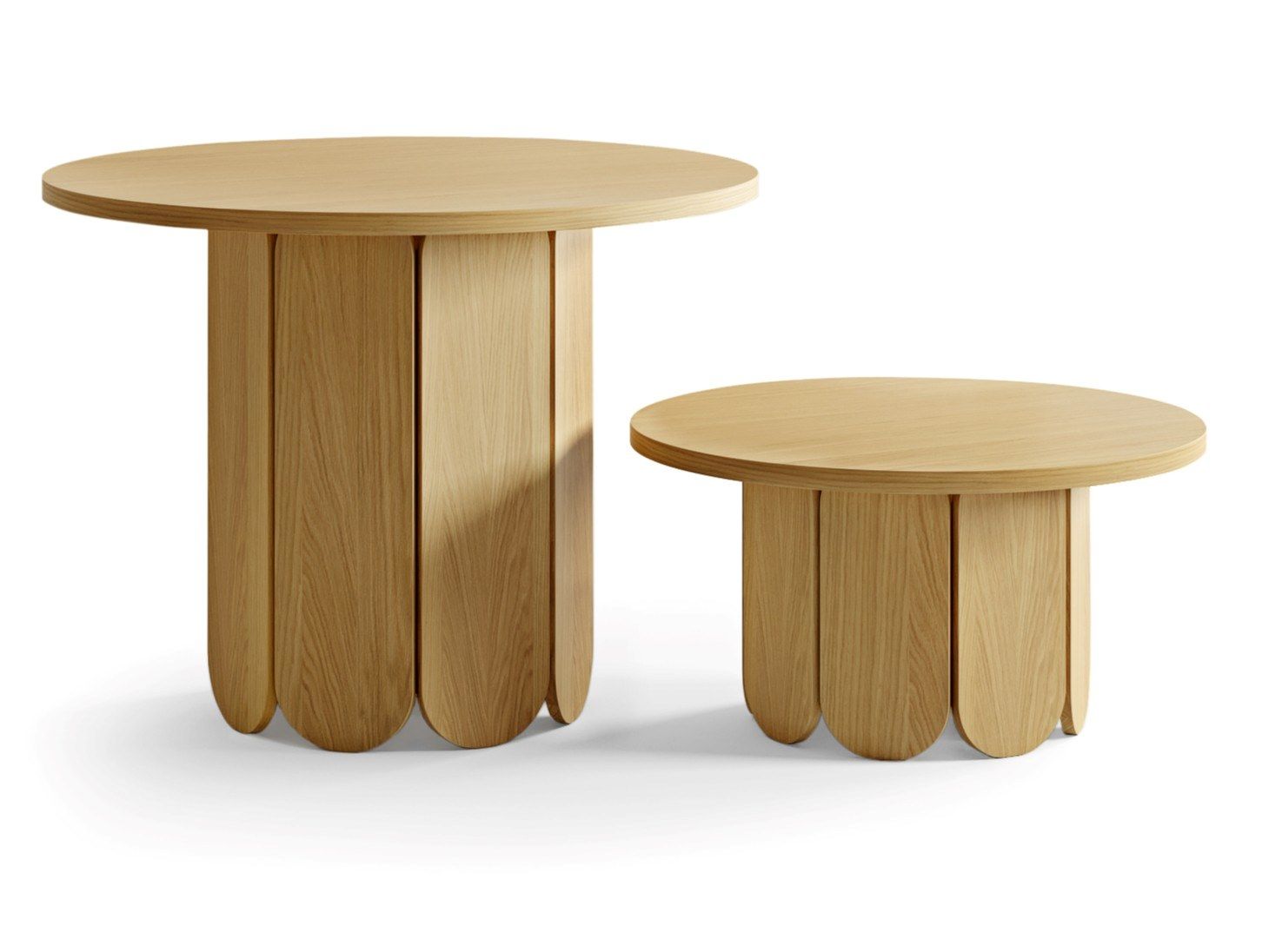 SOFT Round wood veneer coffee table By Woodman