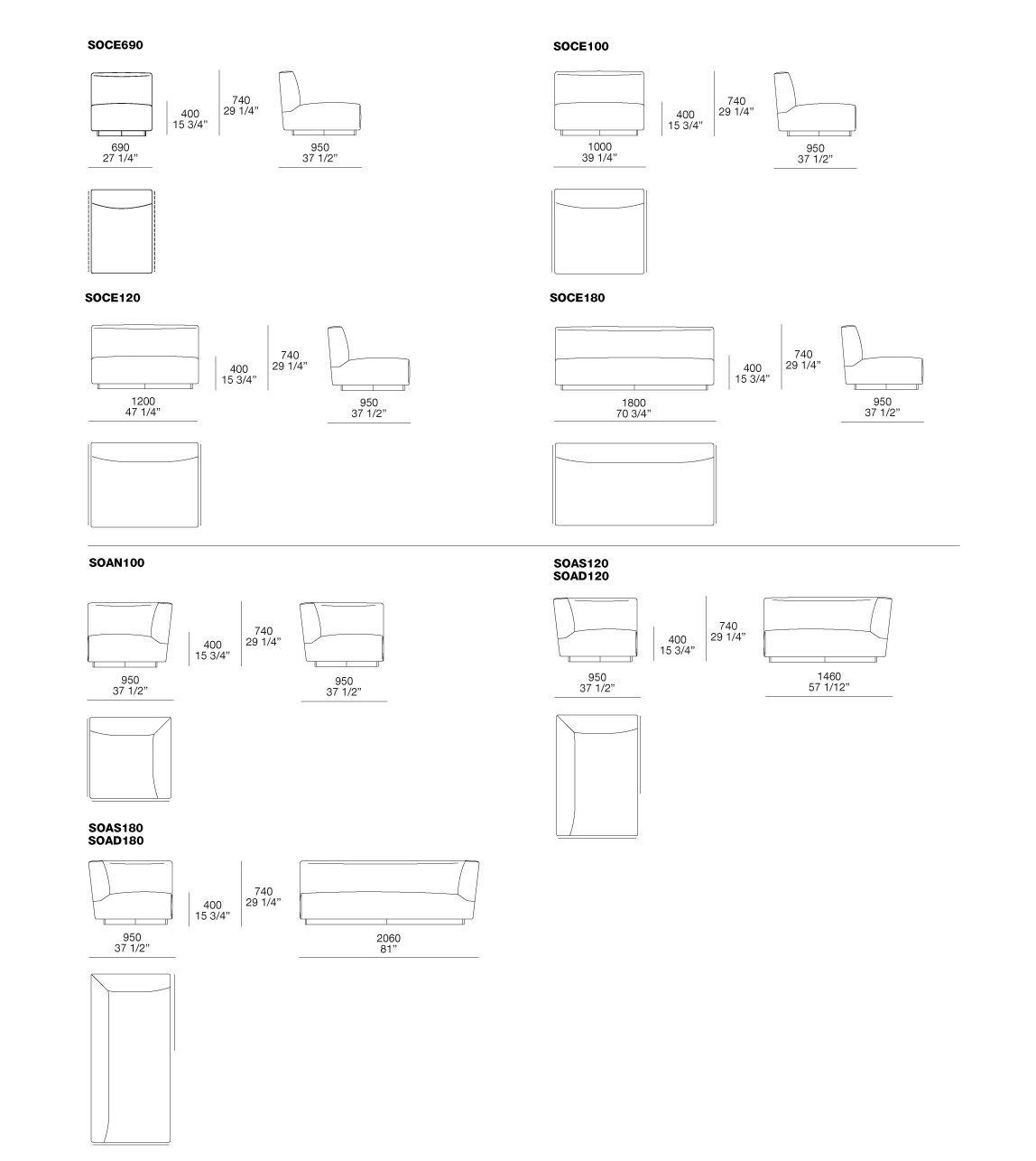 SOHO Leather sofa By poliform design Paolo Piva
