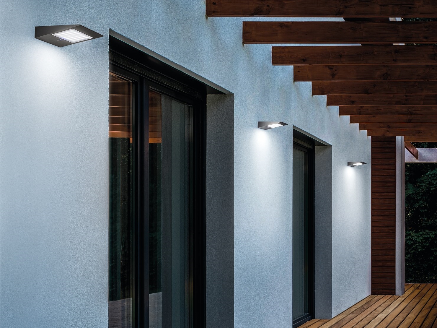 Miavogo Lampada solare da parete per esterni,4 pezzi,luci solari decorative, impermeabili,IP54,luce bianca calda,per esterni,per giardino,terrazza,porta di casa,scale,garage,balcone,sentieri